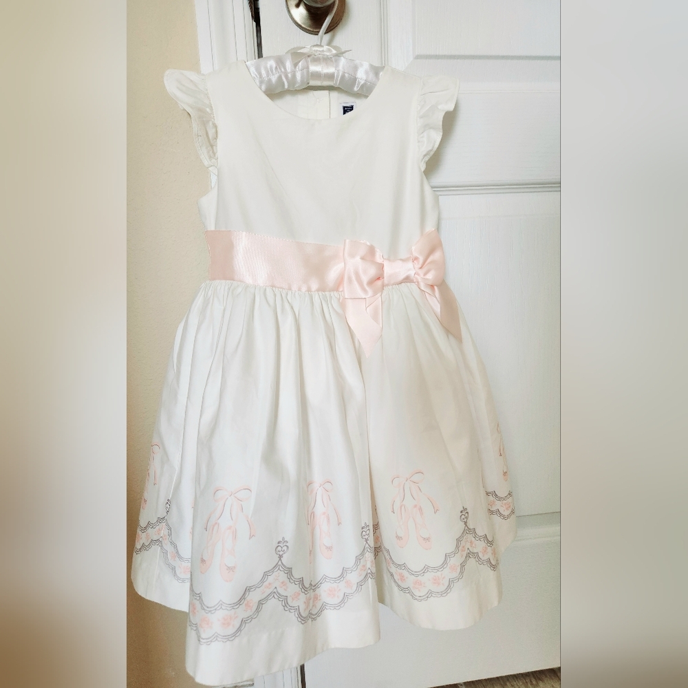 Janie & Jack Prima Ballerina collection ballet shoe border dress